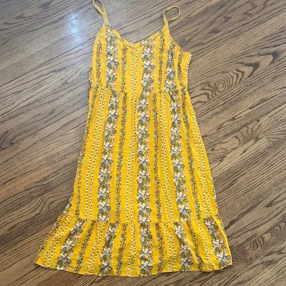 Old Navy Mustard Smocked Dress - Picture 1 of 3